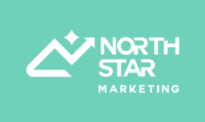 North Star Marketing logo in lichtgroen met ster- en bergicoon, marketing automation en CRM specialist.