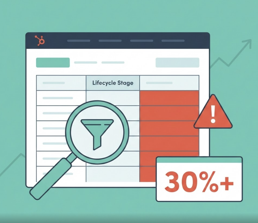 30% van de HubSpot lifecycle stages ontbreken