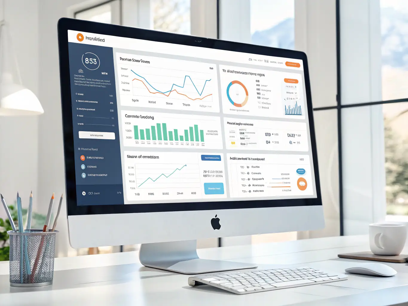 A clean, modern image representing HubSpot architecture, showcasing a well-organized data model with interconnected elements, symbolizing scalability and efficiency for SaaS, IT, and FinTech companies.